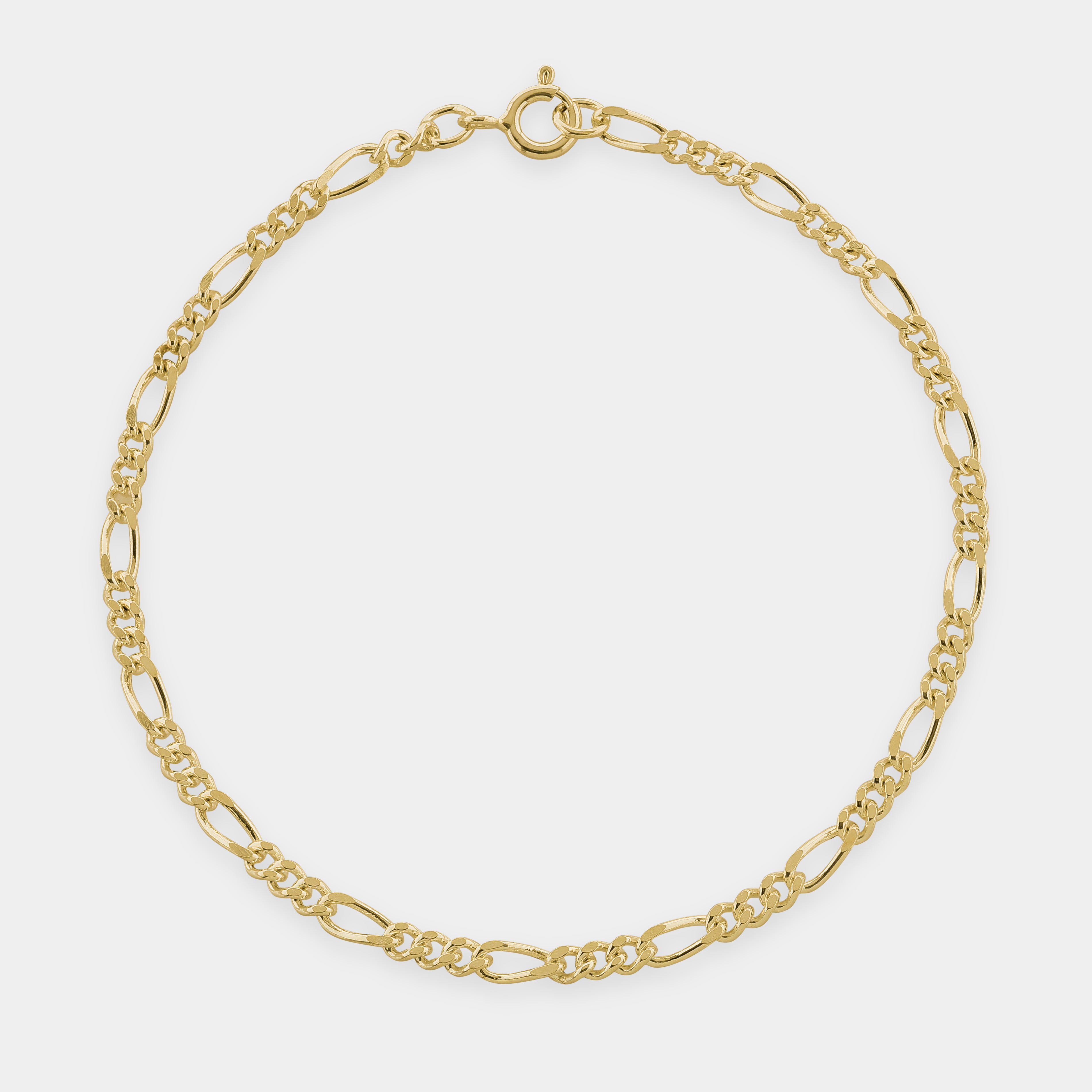 Silver Monarch Figaro Bracelet with a light grey background. 