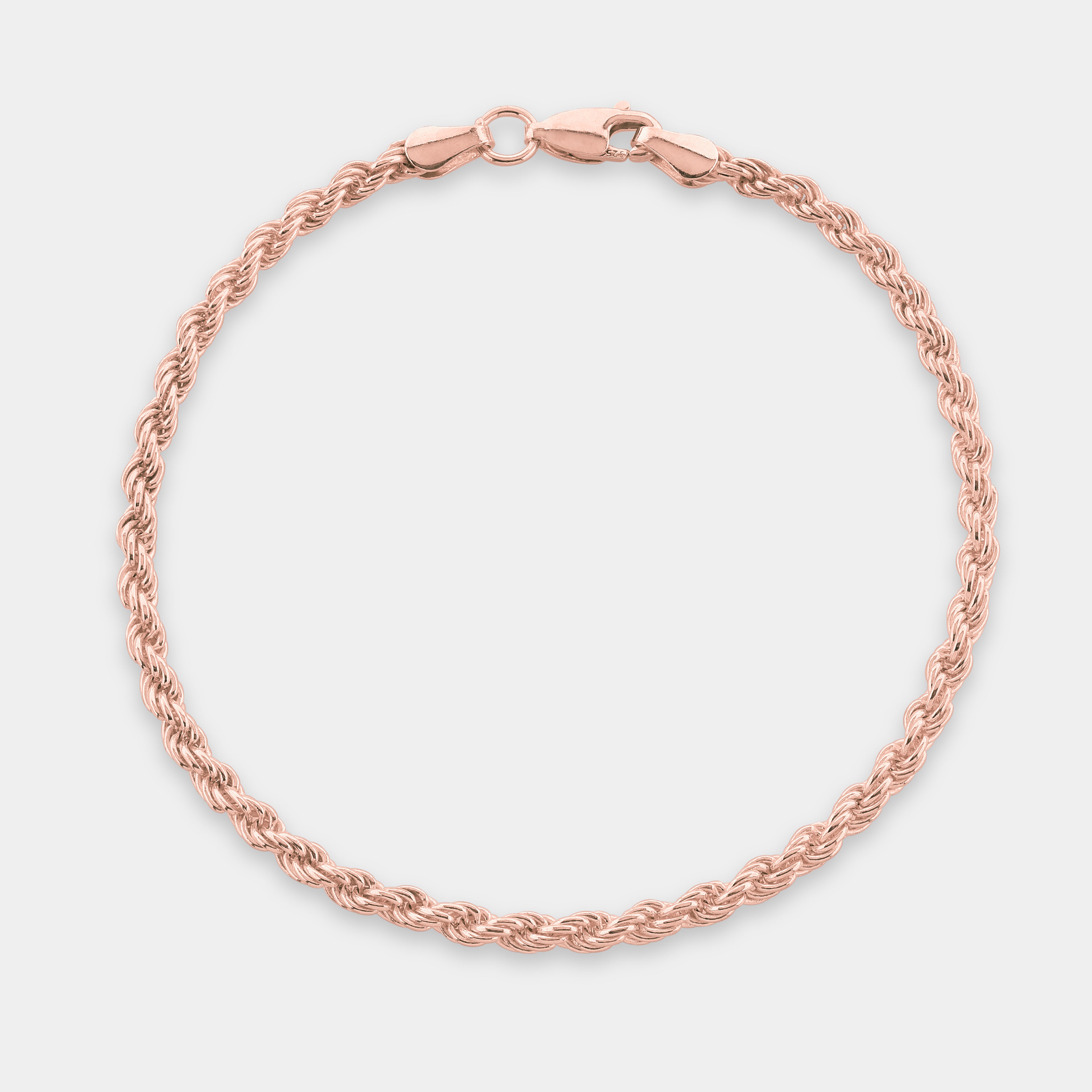 Monarch Rope Rose Gold Bracelet On a light grey background